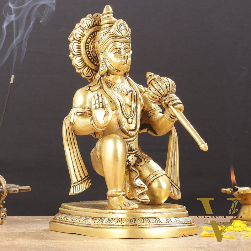 Pure Brass Lord Hanuman Statue 12 inch