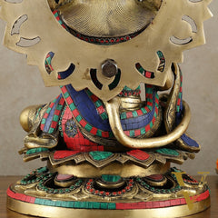 Pure Brass Lord Hanuman Statue - 18 inch with Meenakari