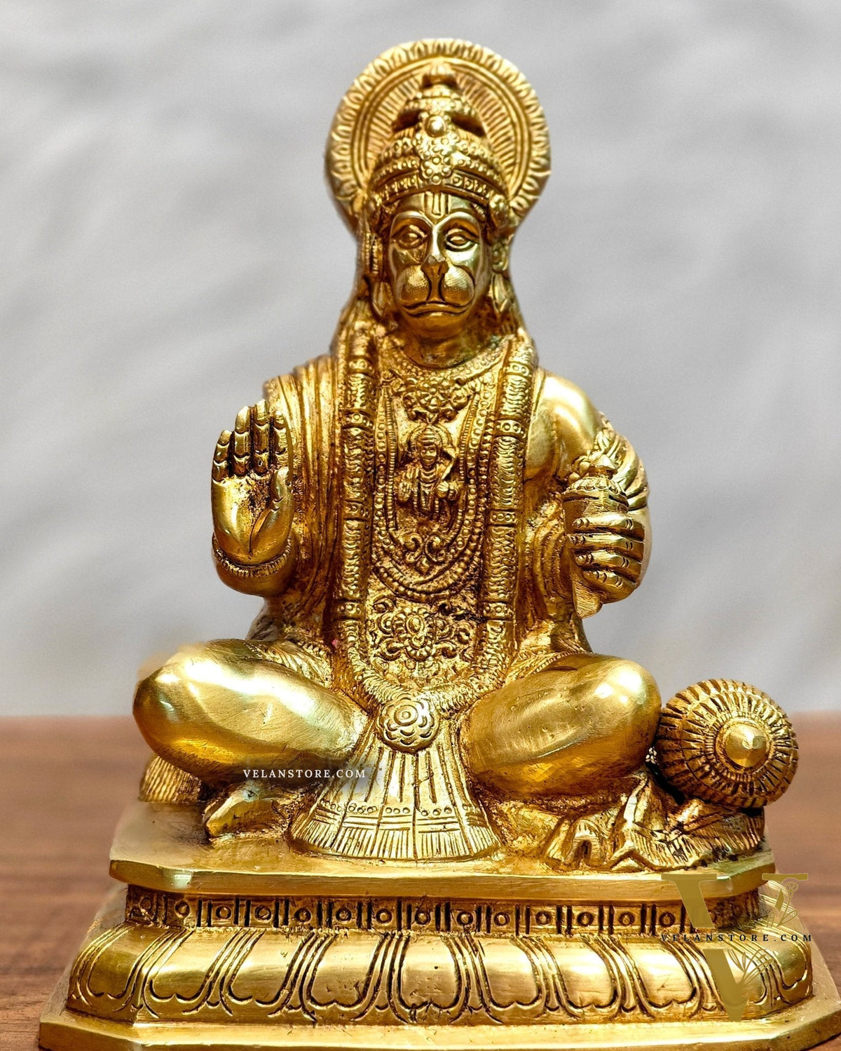 Pure Brass Lord Hanuman Statue - 8.5 inch