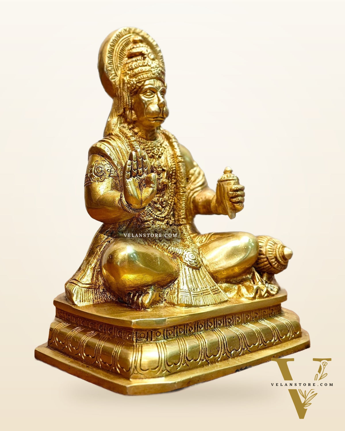 Pure Brass Lord Hanuman Statue - 8.5 inch