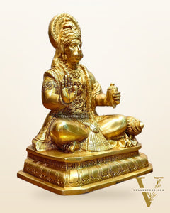 Pure Brass Lord Hanuman Statue - 8.5 inch