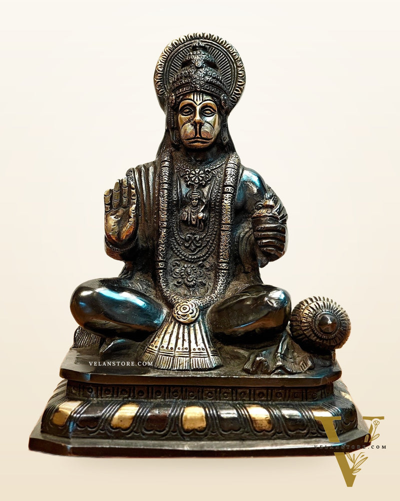 Pure Brass Lord Hanuman Statue - 8.5 inch