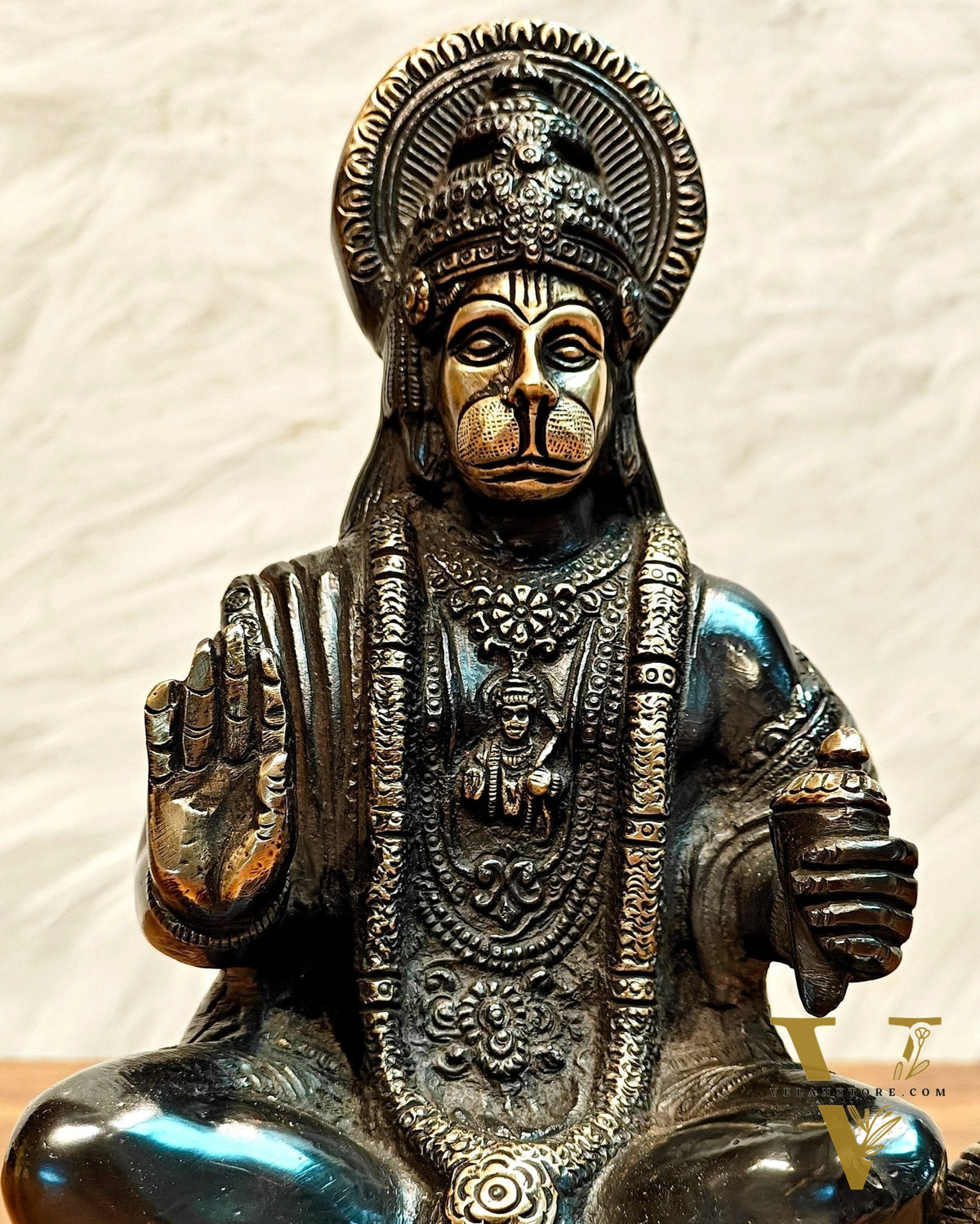 Pure Brass Lord Hanuman Statue - 8.5 inch