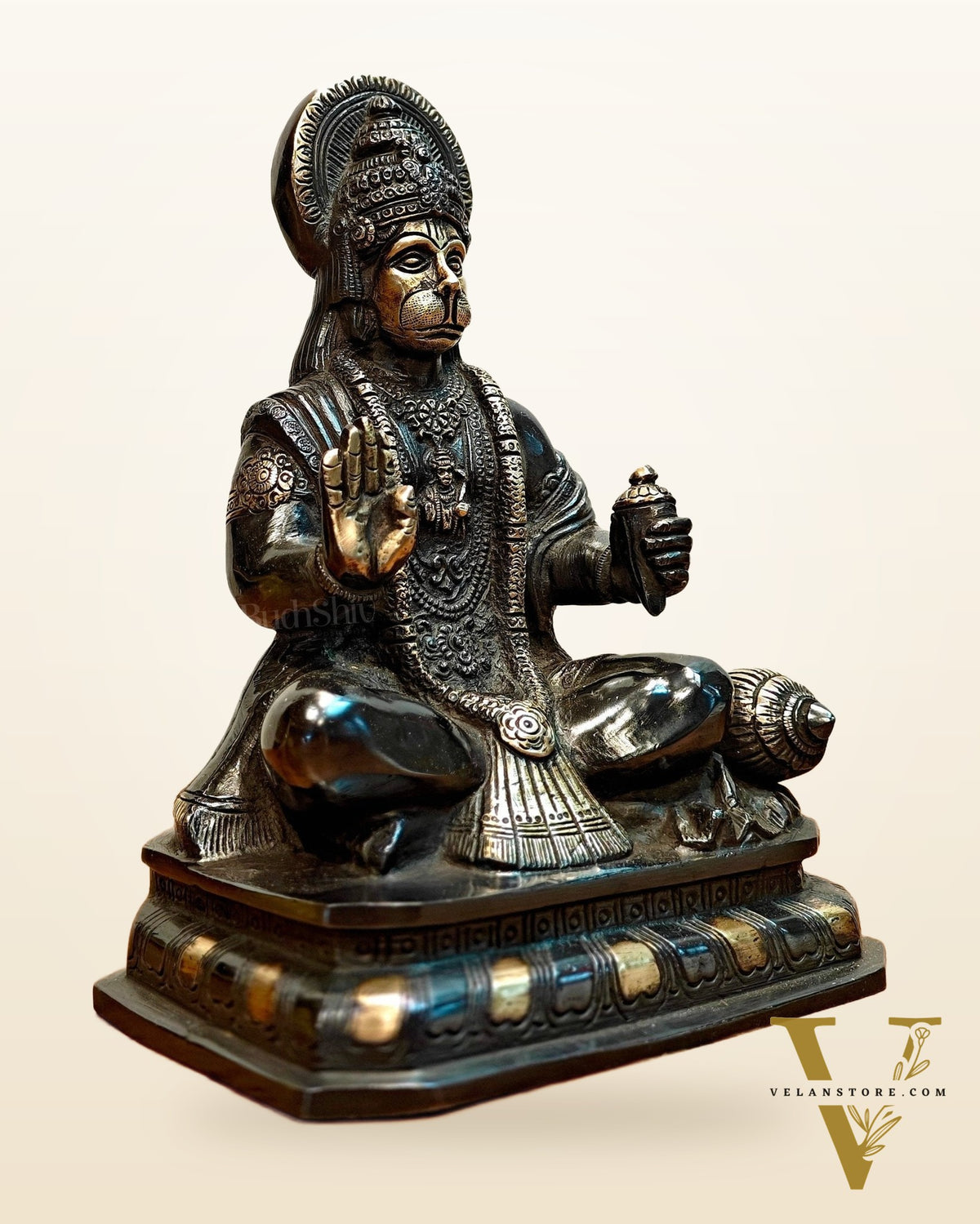 Pure Brass Lord Hanuman Statue - 8.5 inch
