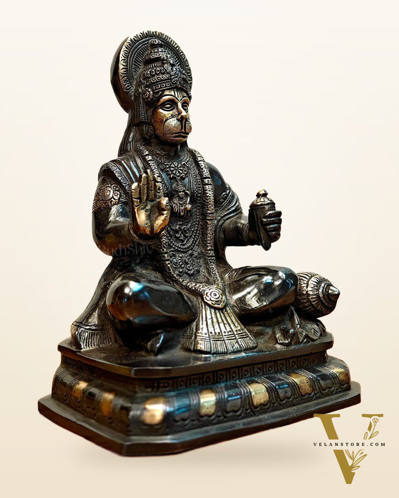 Pure Brass Lord Hanuman Statue - 8.5 inch