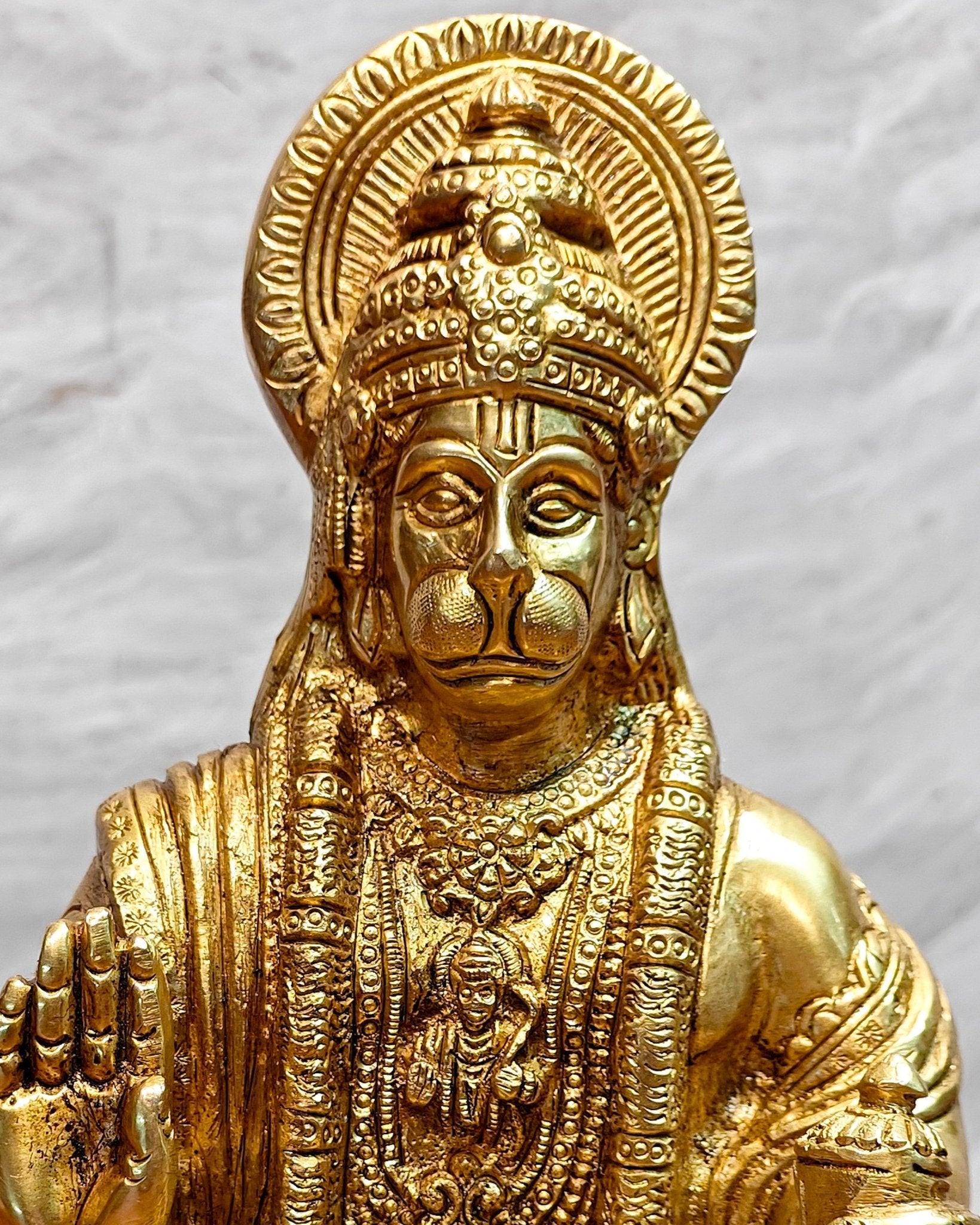 Pure Brass Lord Hanuman Statue - 8.5 inch