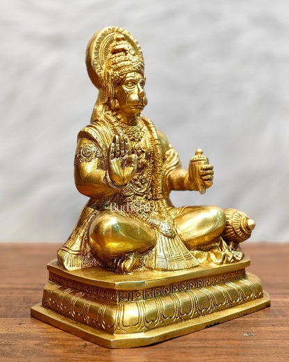 Pure Brass Lord Hanuman Statue - 8.5 inch