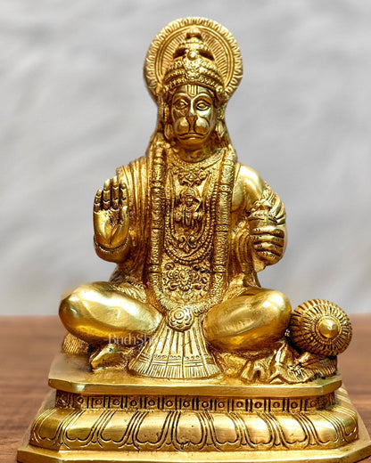 Pure Brass Lord Hanuman Statue - 8.5 inch