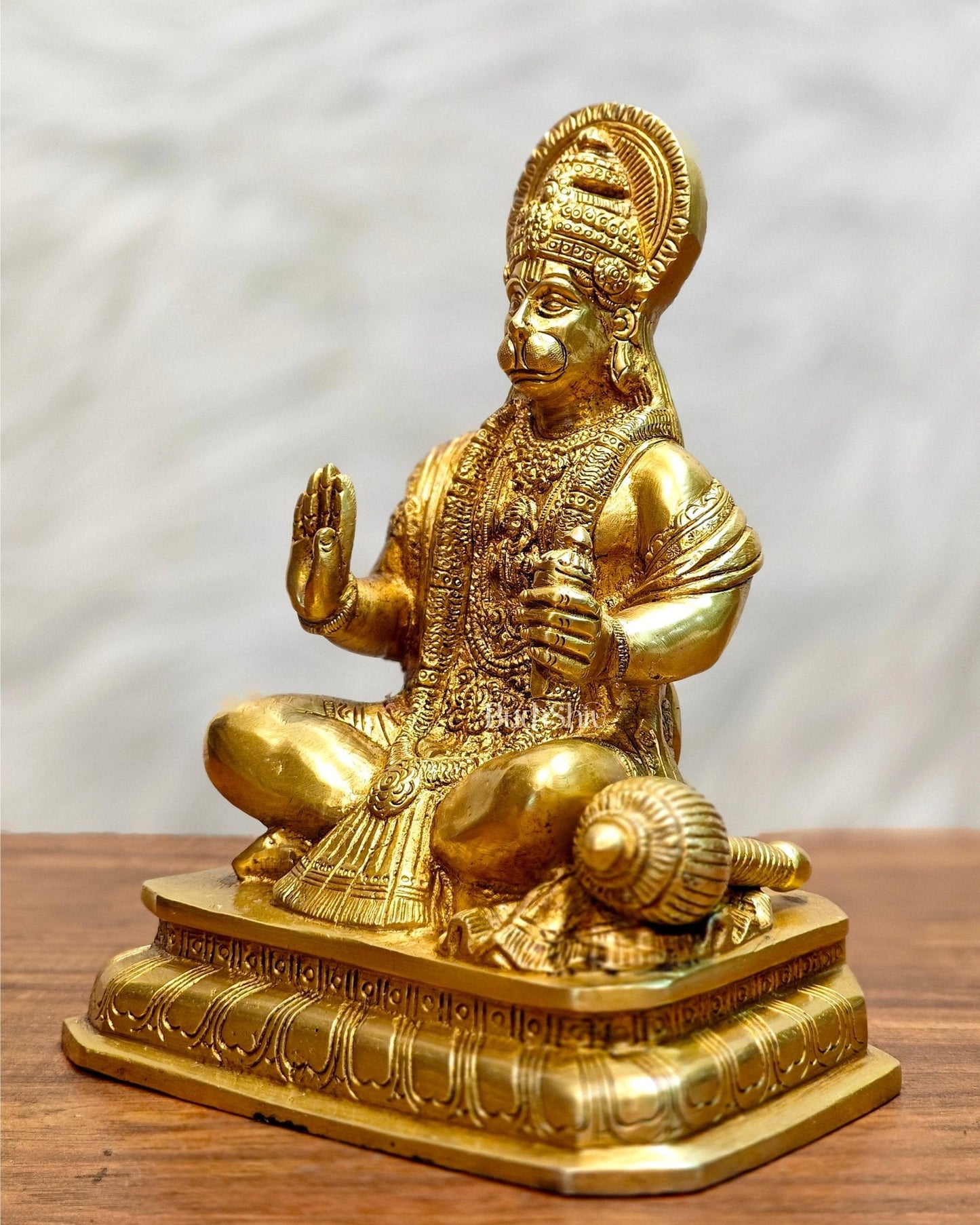 Pure Brass Lord Hanuman Statue - 8.5 inch