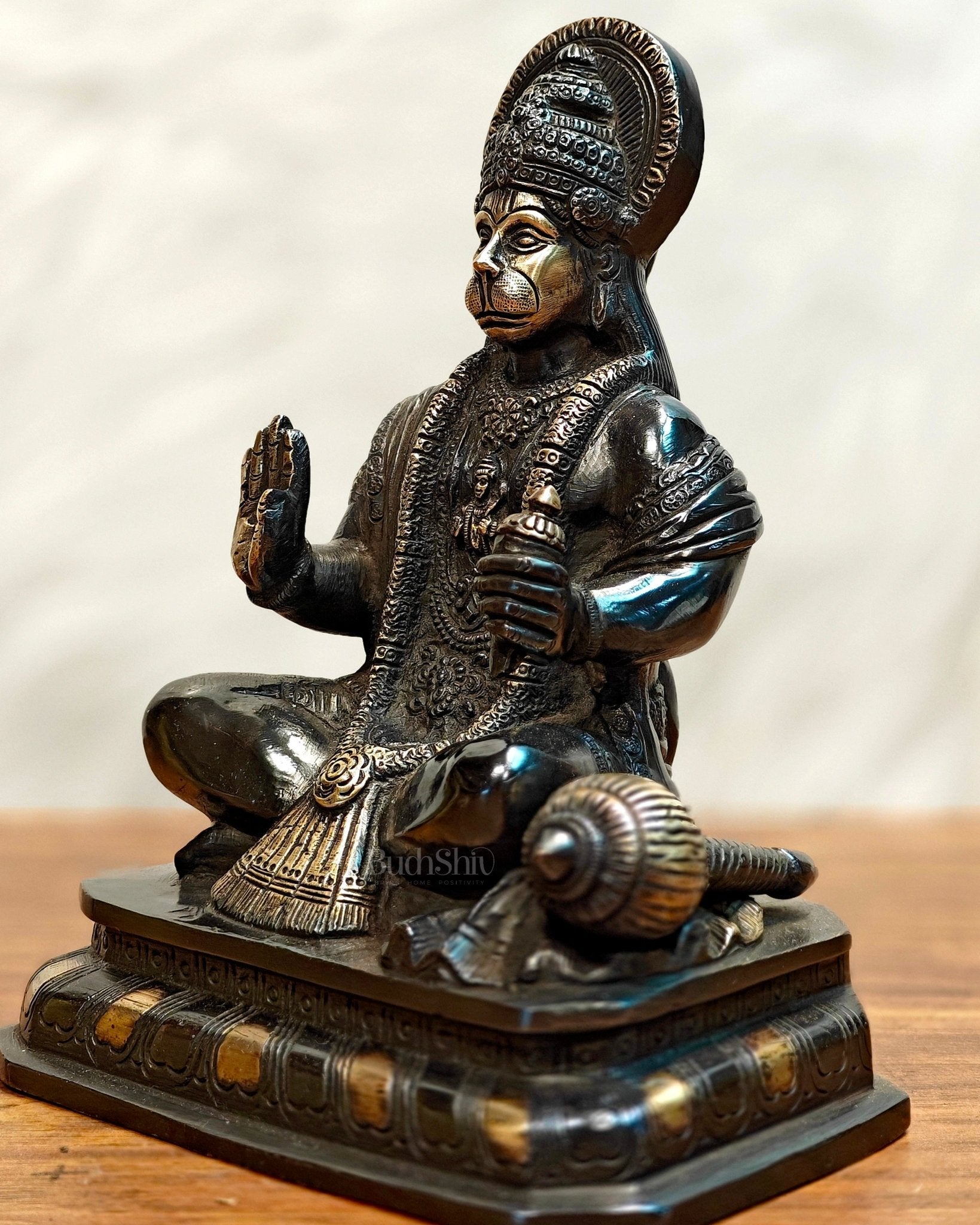 Pure Brass Lord Hanuman Statue - 8.5 inch