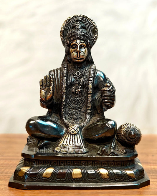 Pure Brass Lord Hanuman Statue - 8.5 inch