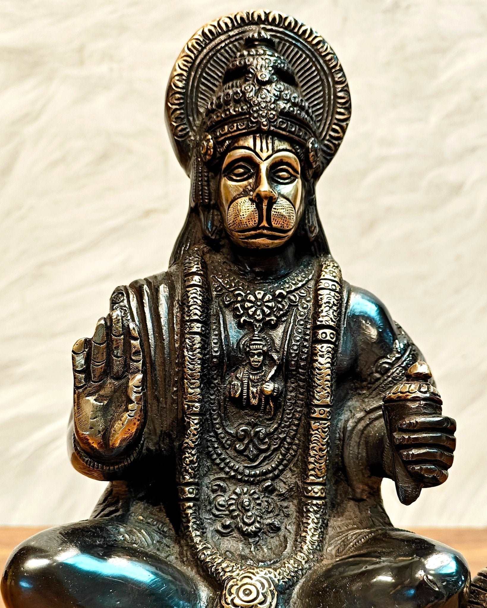 Pure Brass Lord Hanuman Statue - 8.5 inch