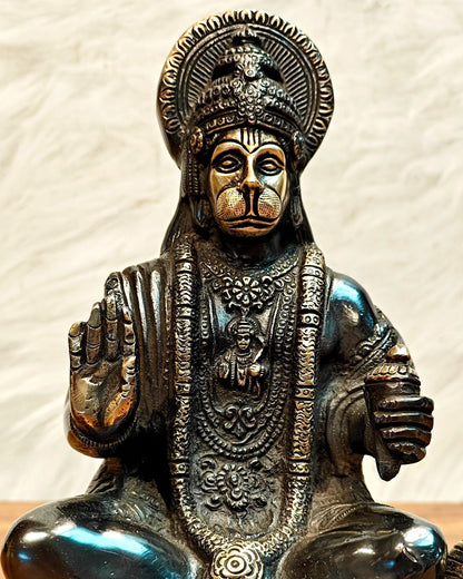 Pure Brass Lord Hanuman Statue - 8.5 inch