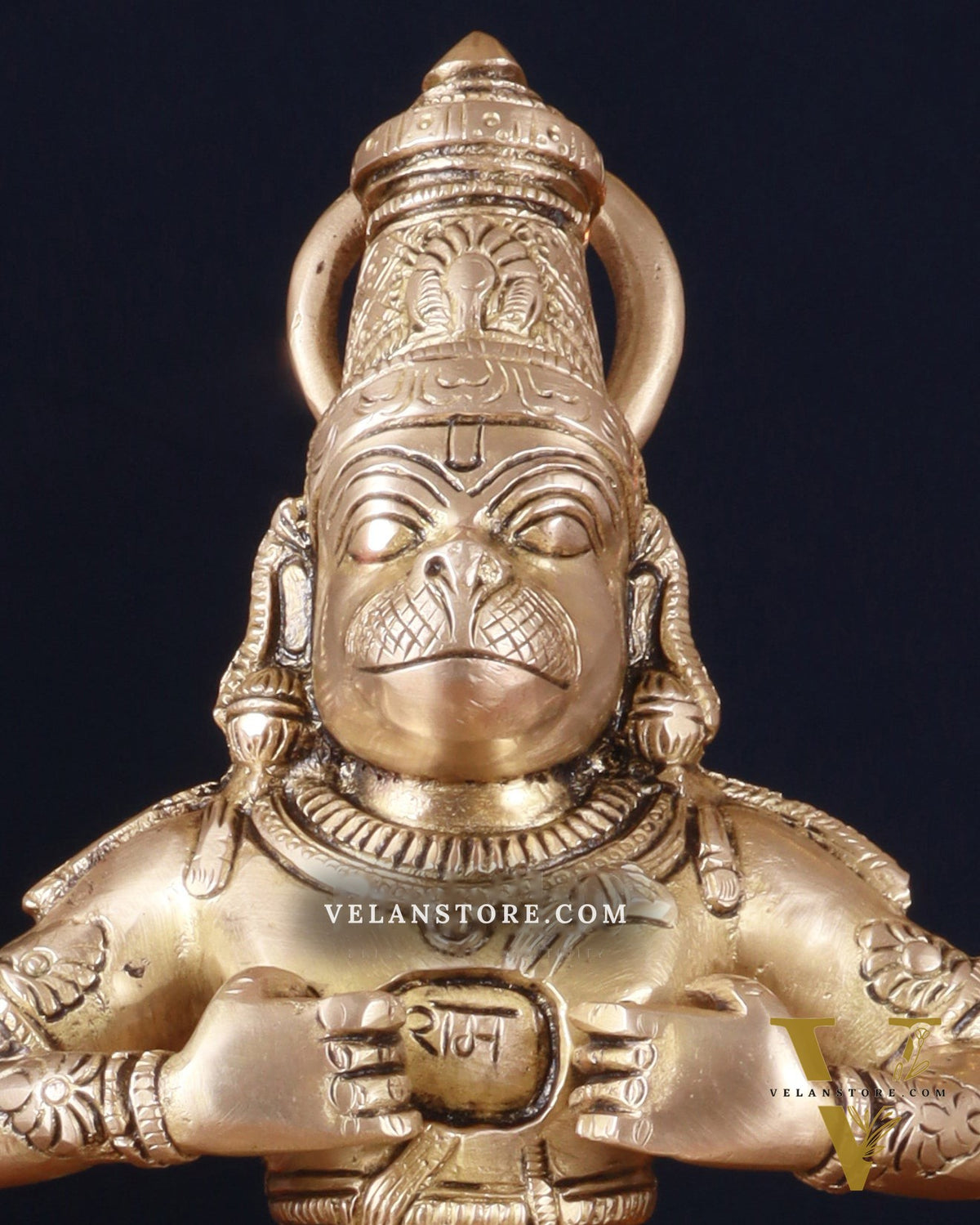 Pure Brass Lord Hanuman Tearing Chest Statue – 12 Inch