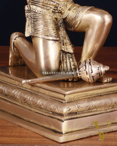 Pure Brass Lord Hanuman Tearing Chest Statue – 12 Inch