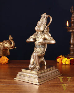 Pure Brass Lord Hanuman Tearing Chest Statue – 12 Inch