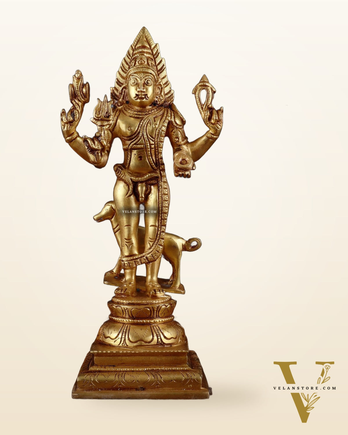 Pure Brass Lord Kaal Bhairava Superfine Statue – 12 Inch