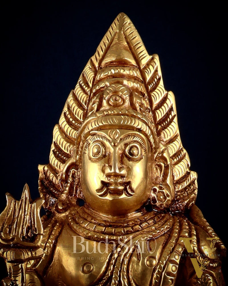 Pure Brass Lord Kaal Bhairava Superfine Statue – 12 Inch