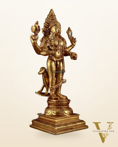 Pure Brass Lord Kaal Bhairava Superfine Statue – 12 Inch