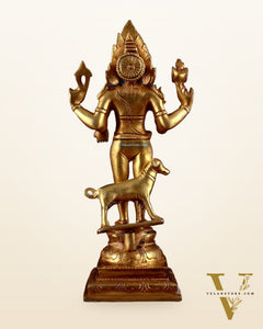 Pure Brass Lord Kaal Bhairava Superfine Statue – 12 Inch