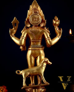 Pure Brass Lord Kaal Bhairava Superfine Statue – 12 Inch
