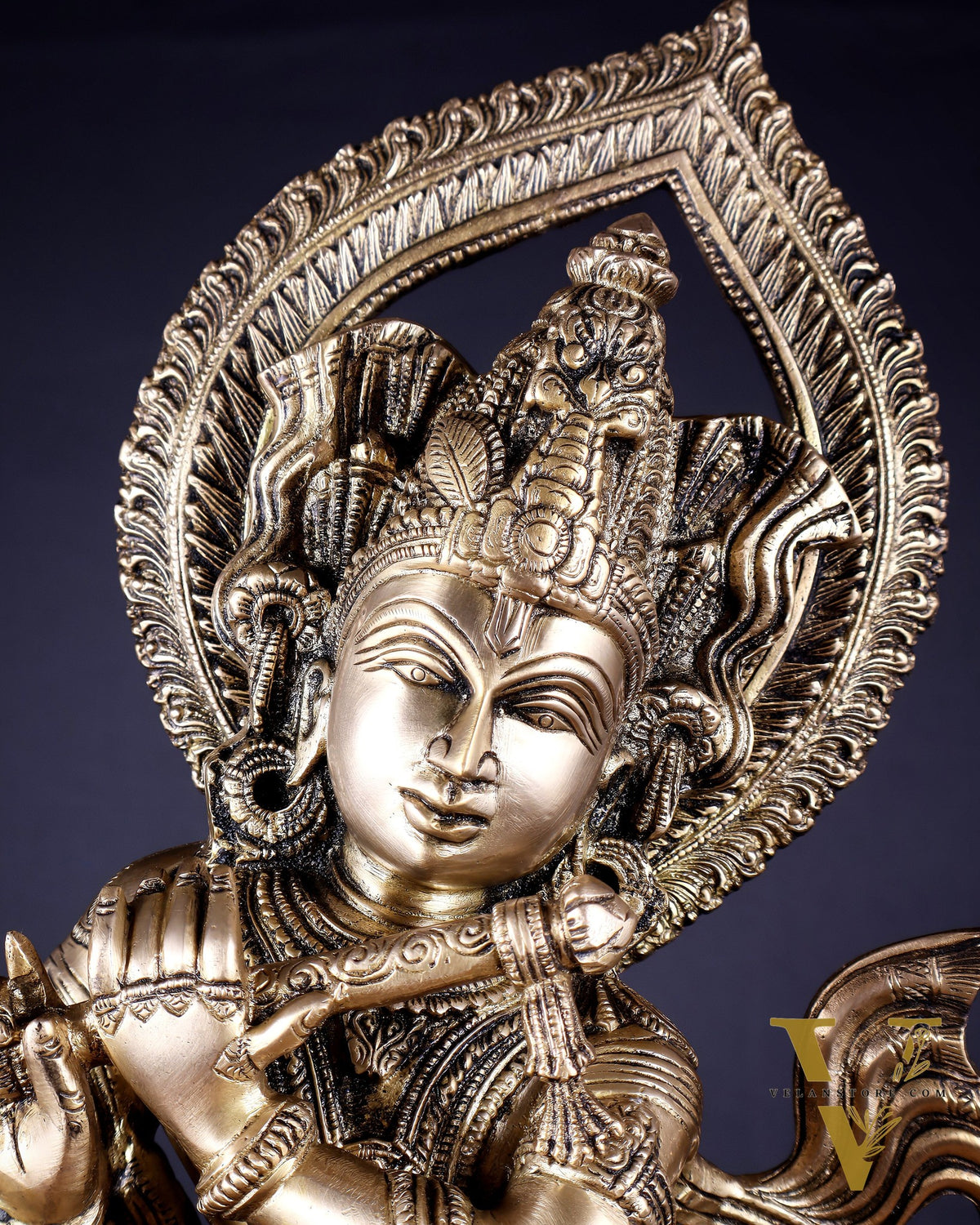 Pure Brass Lord Krishna Chola-Inspired Sculpture 25 inch