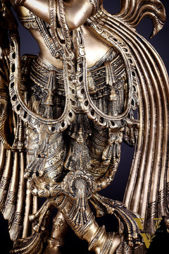 Pure Brass Lord Krishna Chola-Inspired Sculpture 25 inch