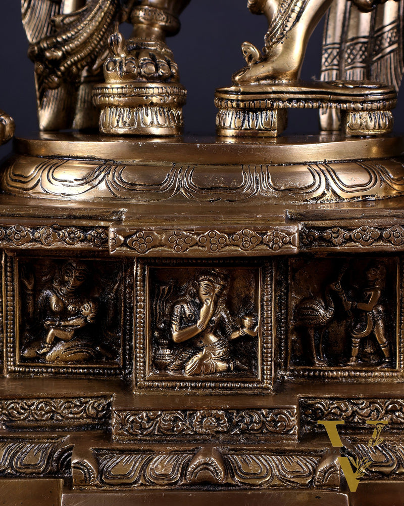 Pure Brass Lord Krishna Chola-Inspired Sculpture 25 inch