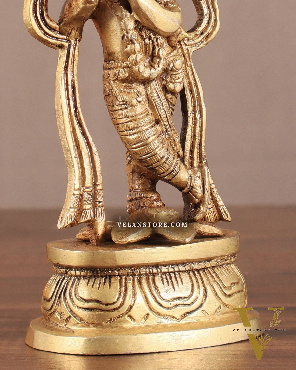 Pure Brass Lord Krishna Idol 7"