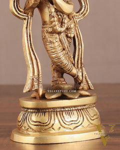 Pure Brass Lord Krishna Idol 7"