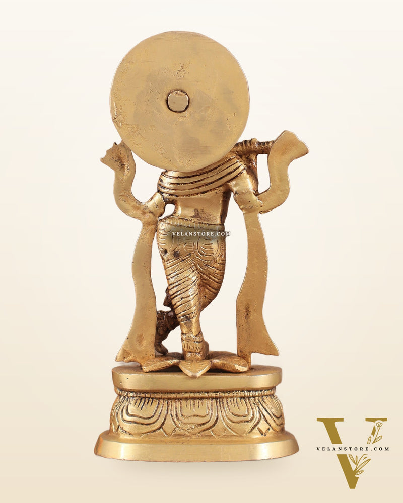 Pure Brass Lord Krishna Idol 7"