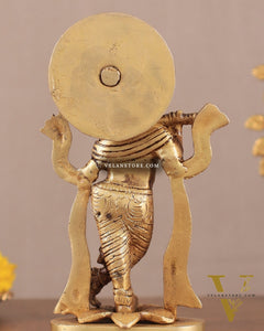 Pure Brass Lord Krishna Idol 7"