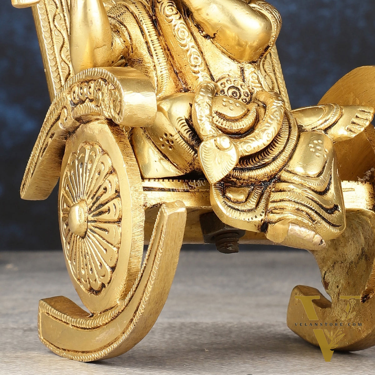 Pure Brass Lord Krishna Seated on Swinging Chair Idol Showpiece | 7"