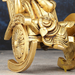 Pure Brass Lord Krishna Seated on Swinging Chair Idol Showpiece | 7"