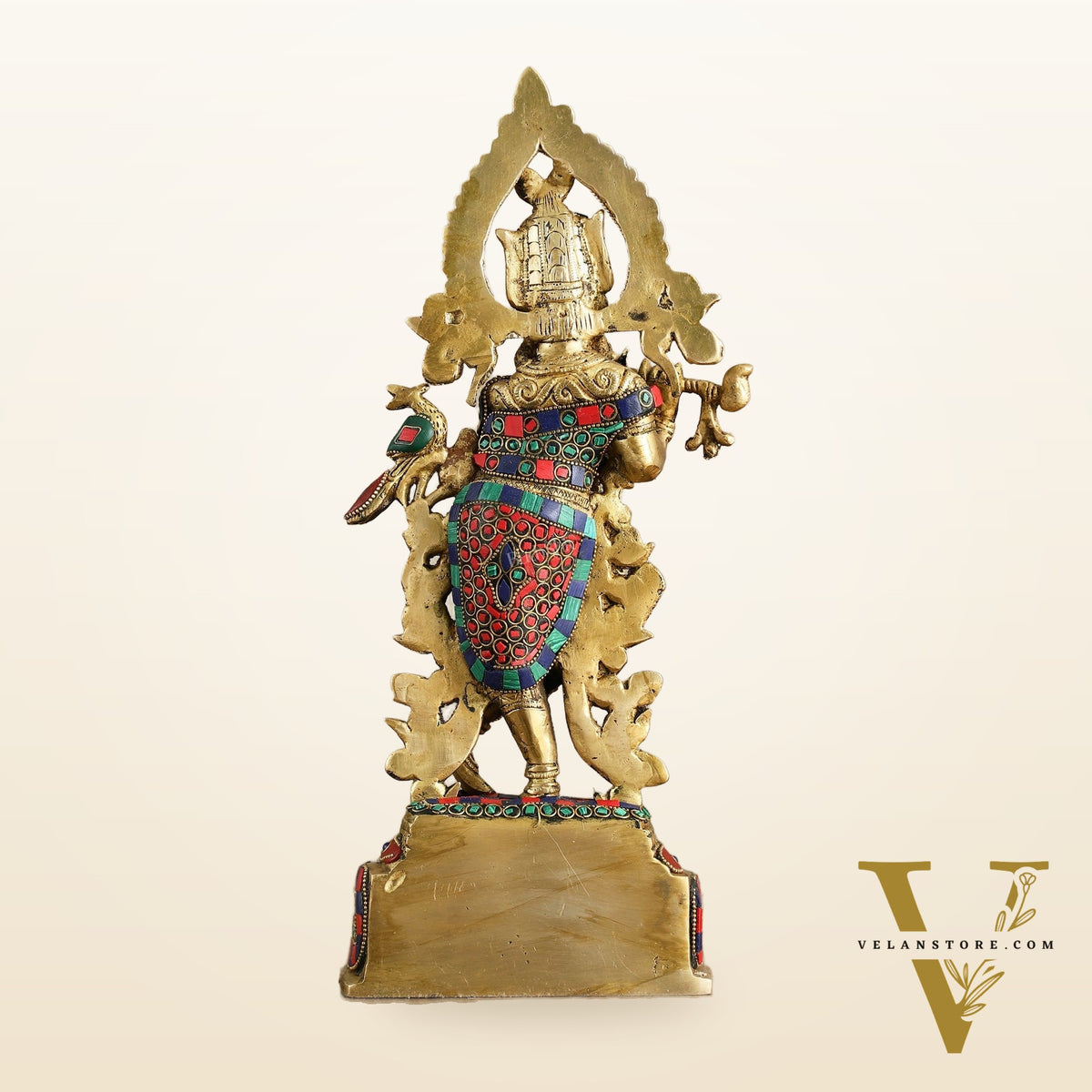 Pure Brass Lord Krishna Statue - 13.5 Inch
