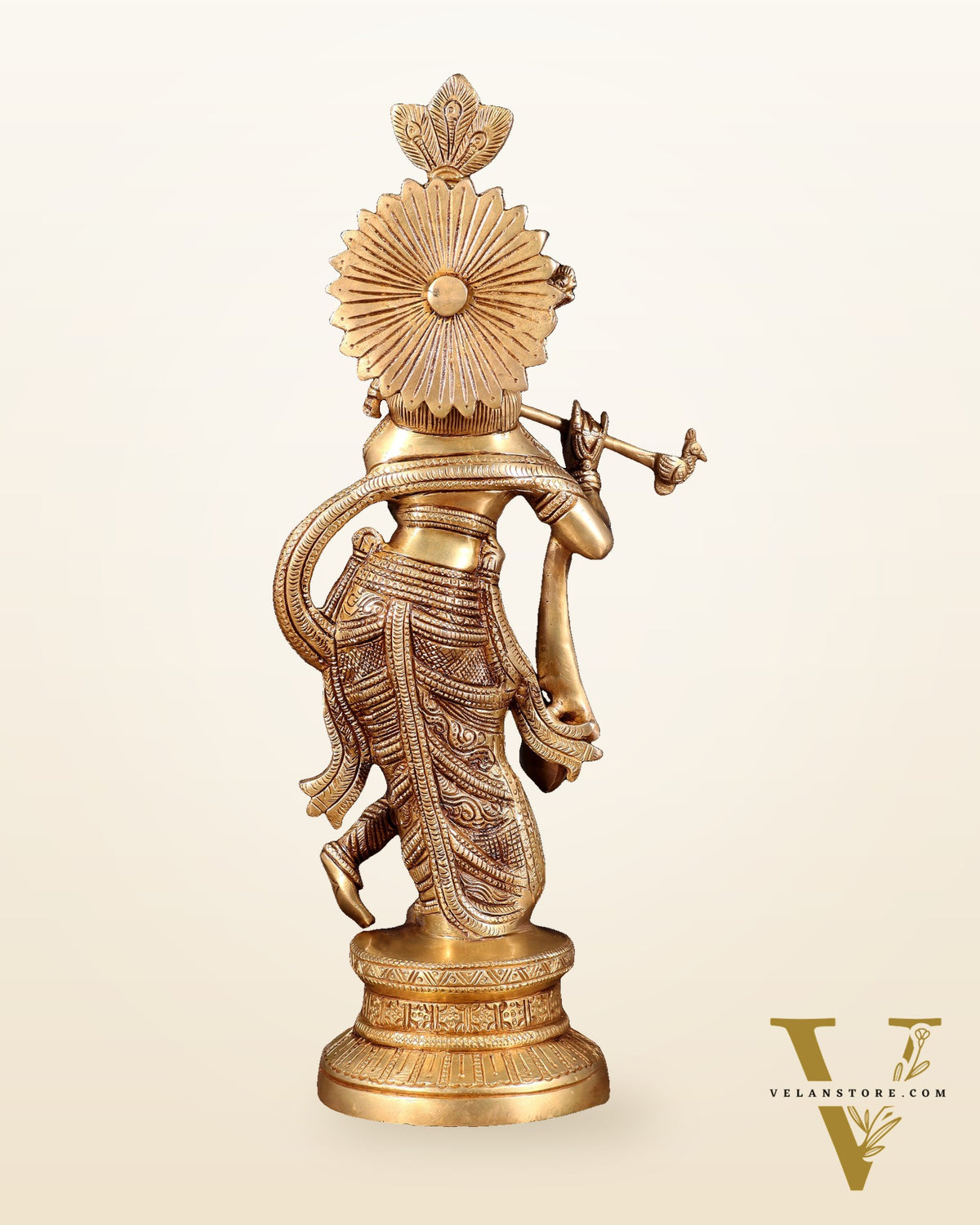Pure Brass Lord Krishna Statue | 15.5"