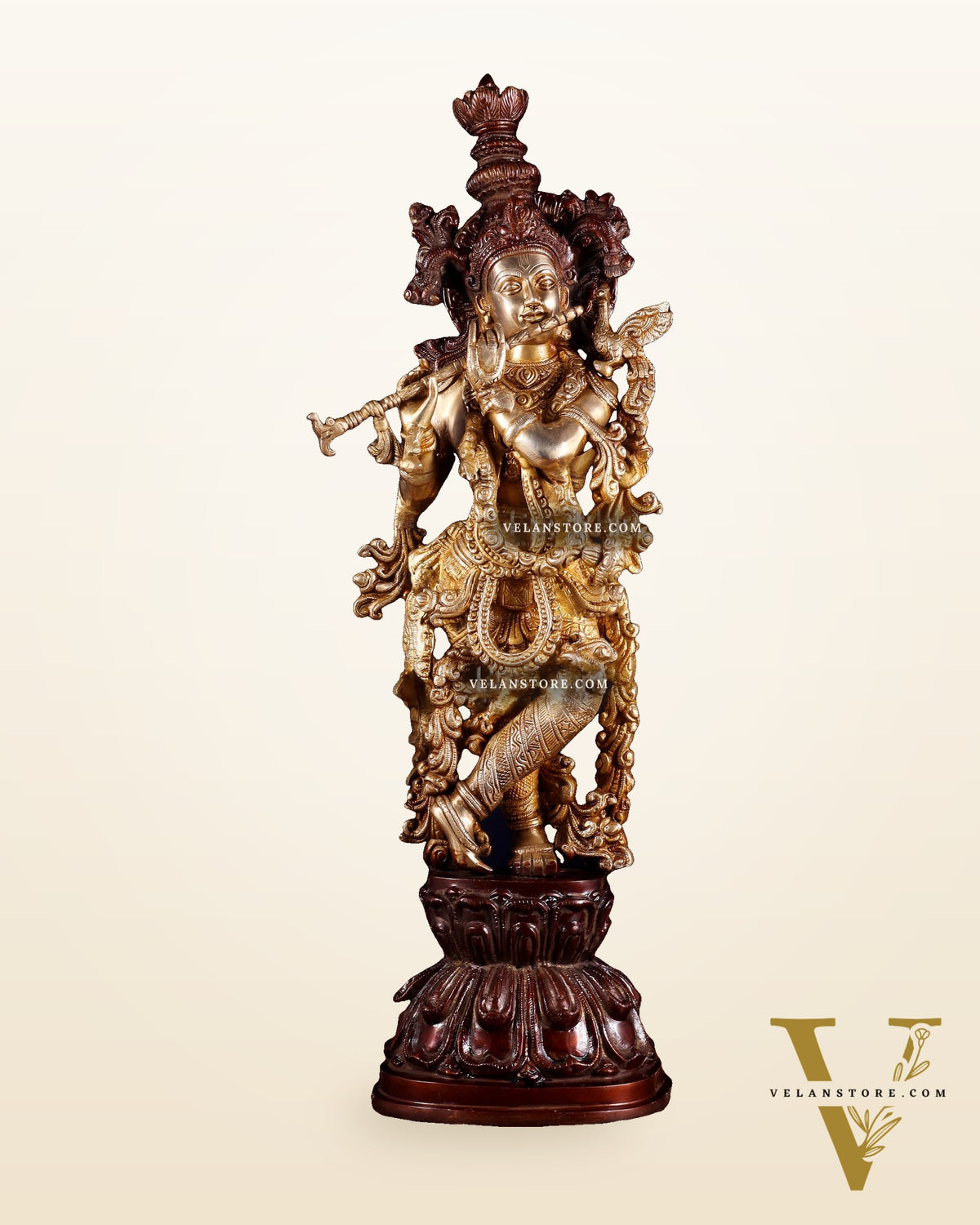 Pure brass Lord Krishna statue 25 inch