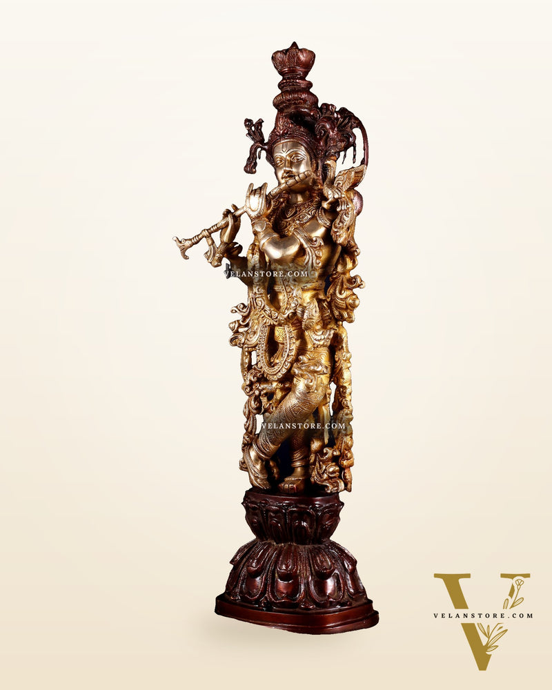 Pure brass Lord Krishna statue 25 inch