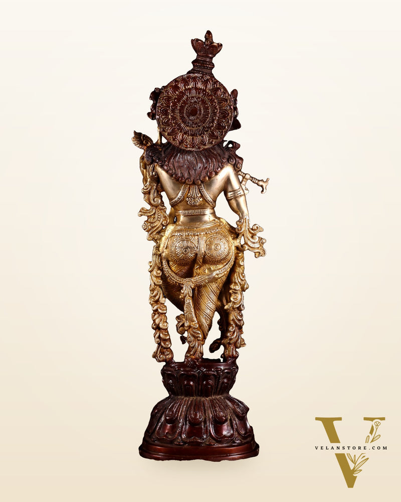 Pure brass Lord Krishna statue 25 inch