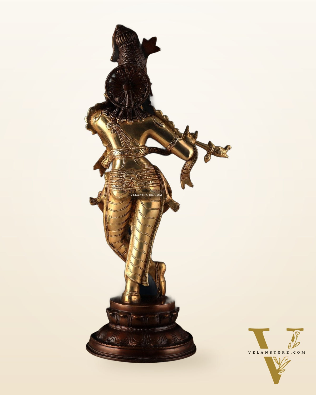 Pure Brass Lord Krishna Statue dual tone 22 inch