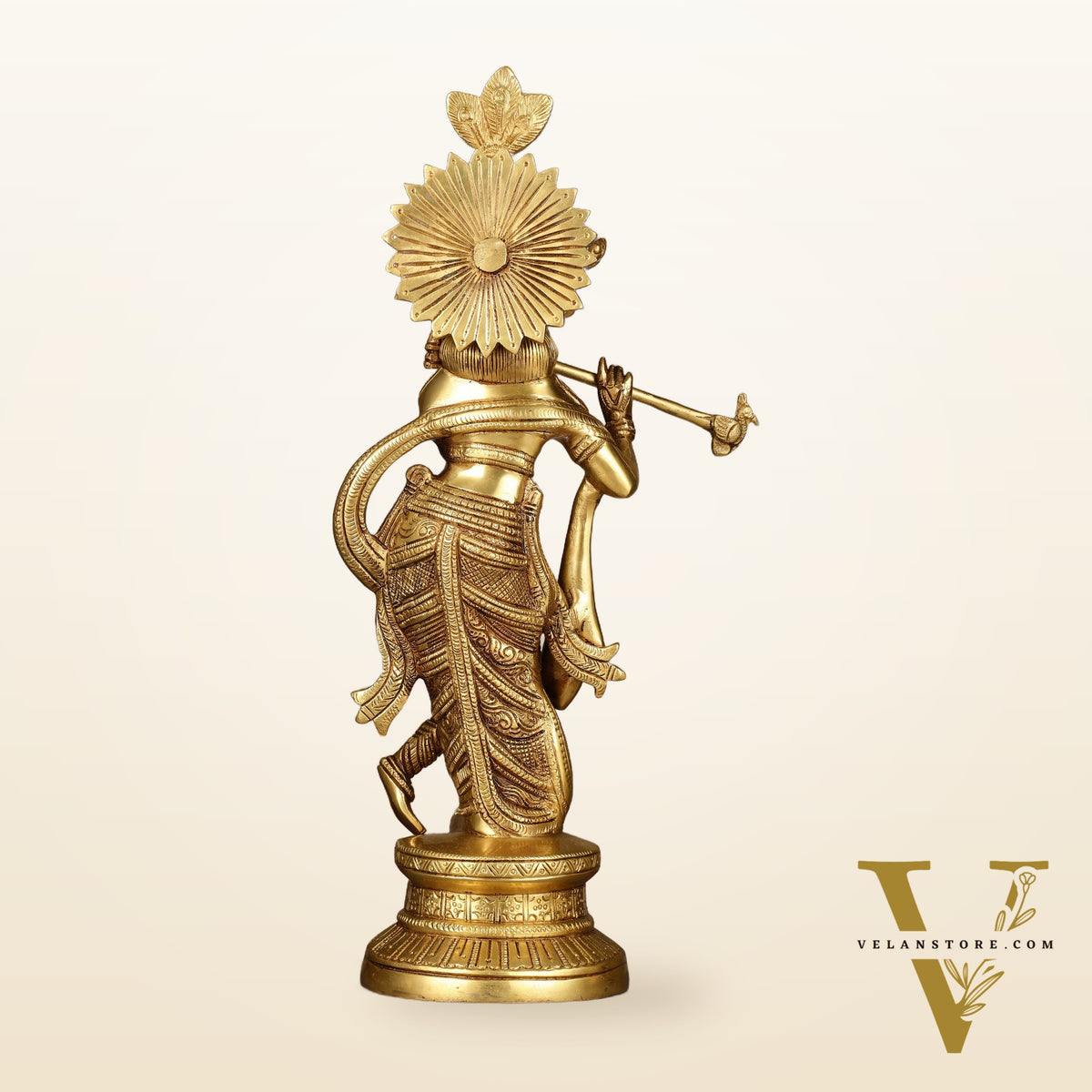 Pure Brass Lord Krishna Unique Statue | 15.5"