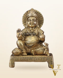 Pure Brass Lord Kubera Idol - 5.5"