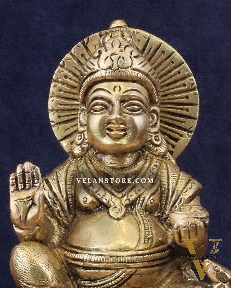 Pure Brass Lord Kubera Idol - 5.5"