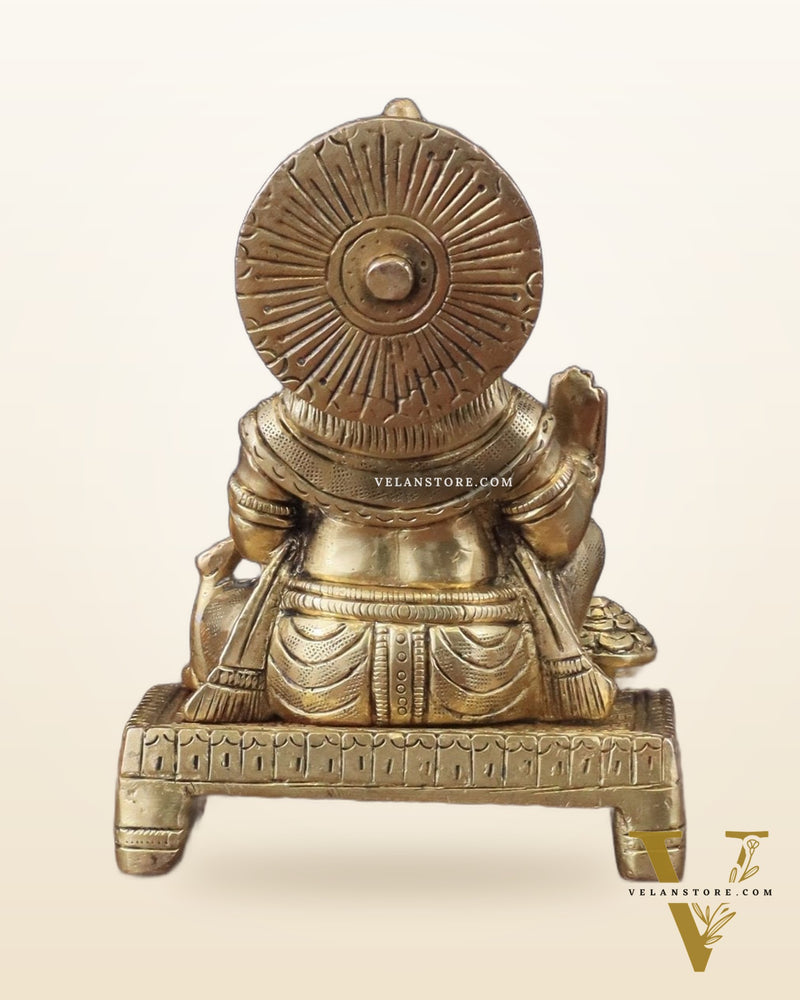 Pure Brass Lord Kubera Idol - 5.5"