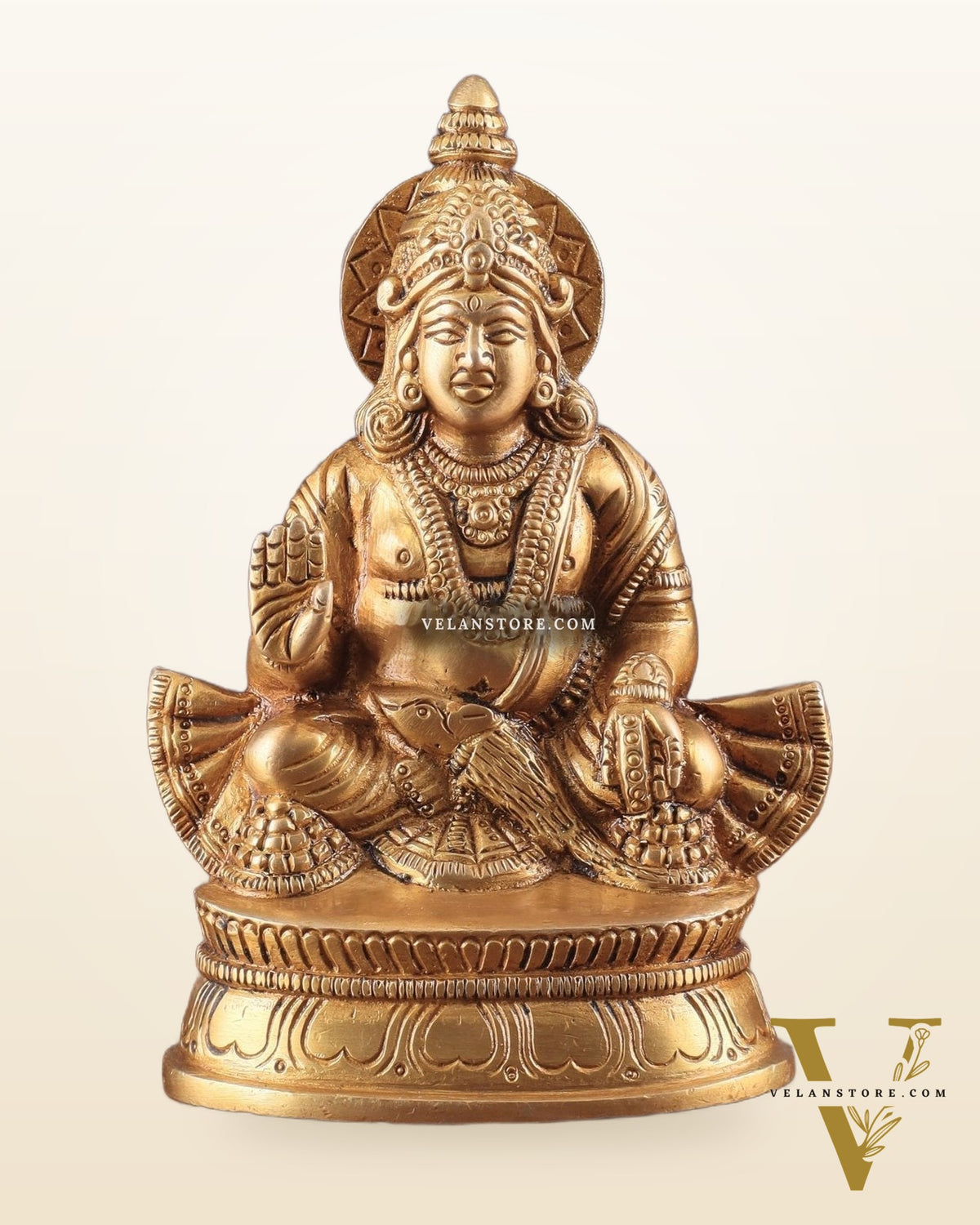 Pure Brass Lord Kubera Idol with Superfine Carvings 5.5"