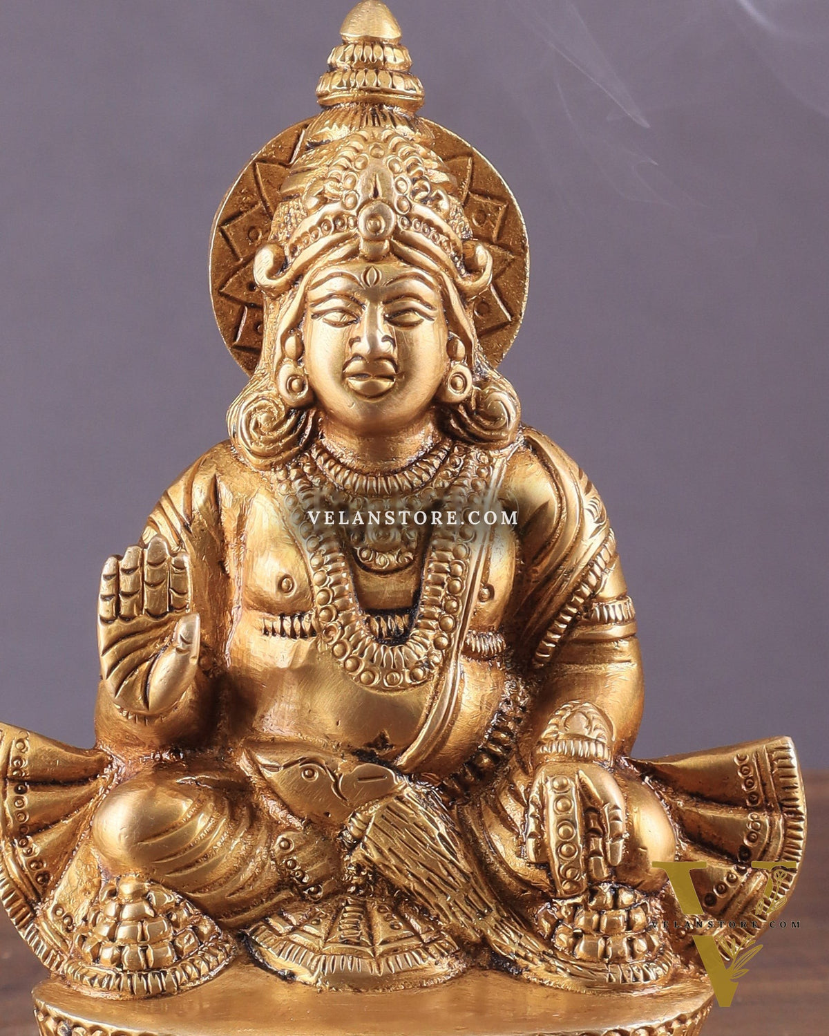Pure Brass Lord Kubera Idol with Superfine Carvings 5.5"