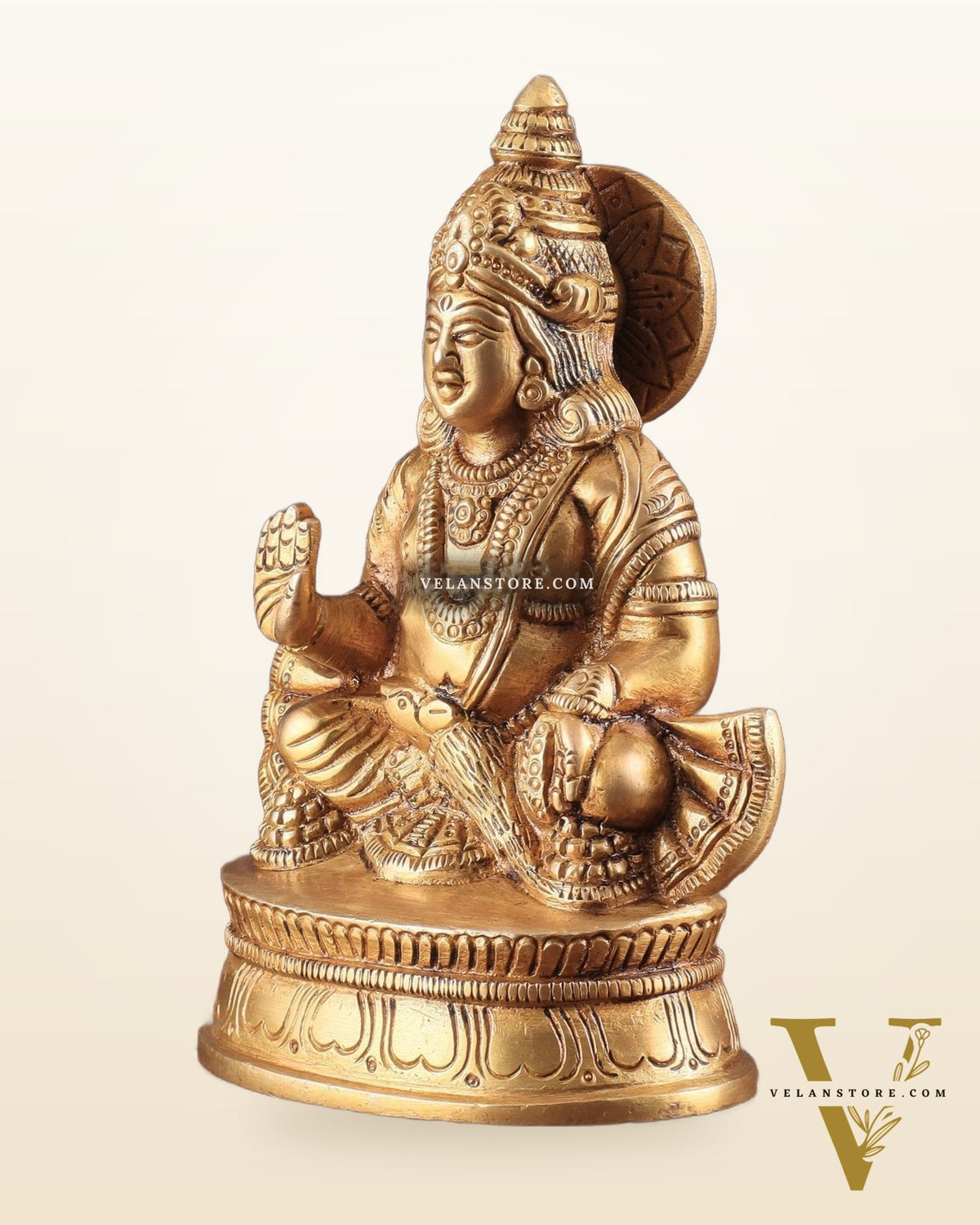 Pure Brass Lord Kubera Idol with Superfine Carvings 5.5"