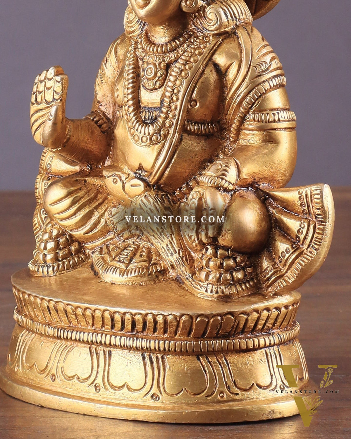 Pure Brass Lord Kubera Idol with Superfine Carvings 5.5"