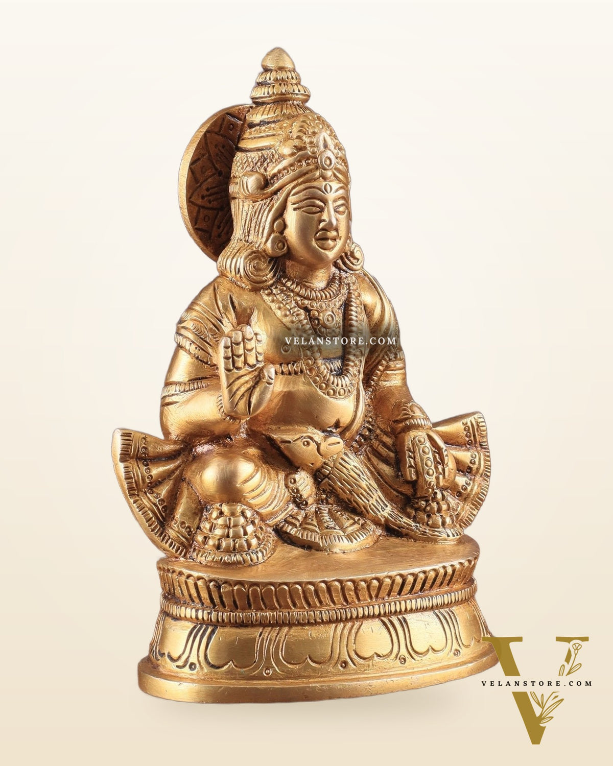 Pure Brass Lord Kubera Idol with Superfine Carvings 5.5"