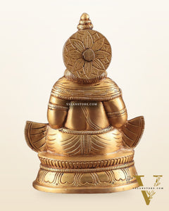 Pure Brass Lord Kubera Idol with Superfine Carvings 5.5"